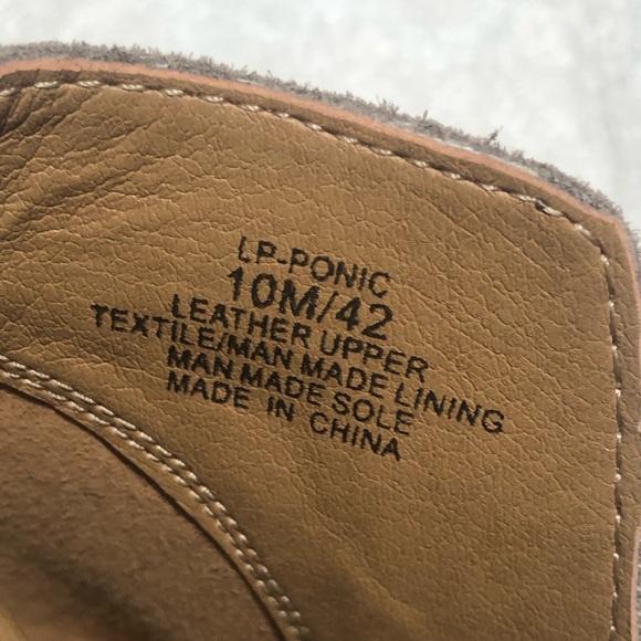 Lucky Brand LP Ponic Ankle Boots Heel Shoes Taupe Suede Leather Womens Size 10M - Picture 9 of 9